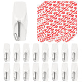 Wire Hooks for Wall Medium 16 Hooks, Heavy Duty Wall Hooks with 16 Strips, Damage Free Adhesive Hooks for Key Holder, Coat, Door