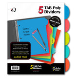 iScholar 5 Tab Poly Index Dividers, 8.75 x 11, Assorted Colors (31205)