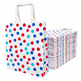Aakriti Colorful Polka Dot Paper Gift Bags with Flat Handles | 11 x 9 x 4.5 Inch | 120 GSM White Paper Carry Bags | Pack of 10 |
