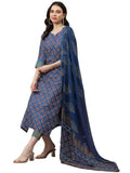 Gosriki Women'S Cotton Blend Straight Printed Kurta With Pant & Dupatta (Shank-Blue-Nw-Gs_Xxl_Blue_Xx-Large),Blue,2,B0CQHC45KQ