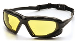 Pyramex Safety Highlander XP Eyewear, Black/Gray Frame, Amber AntiFog Lens