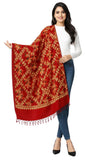 Soul Essence Womens Woollen Kashmiri Embroided Stole (Vch20172, Red, Free Size)