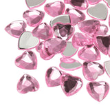 MECCANIXITY 40 Pcs Acrylic Heart Rhinestone 15mm Flat Back Plastic Gems Jewelry Stickers for Craft Bead Face Painting Costume Je