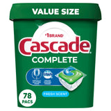Cascade Complete Dishwasher Pods Fresh Scent ActionPacs, Dishwasher Detergent, Dishwasher Soap, Detergent Pods, 78 Count
