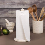 Creative Home Natural Champagne Marble Upright Paper Towel Holder Kitchen Towel Dispenser Stand Kitchen Countertop Organizer, 6.