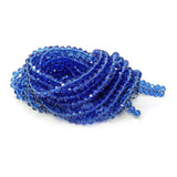 Chengmu 6mm Sapphire Blue Rondelle Glass Beads for Jewelry Making 720pcs Faceted Briolette Shape Crytal Spacer Beads Assortments