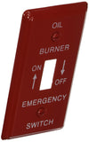 Morris 83490 Emergency Metal Switch Plate, Utility, Oil, Red, 1-Pack