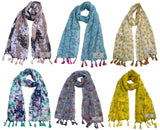 Fusfus WomenS Printed Chiffon Scarves And Stoles, Free Size(Multicolour, Fs2321) Pack Of 6 (Multicolor3) (Multicolor2)