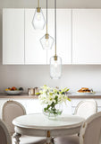 Elegant Lighting Living District Gene 3 Light Brass And Clear Glass Pendant