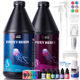 LETS RESIN 1 Gallon Epoxy Resin Kit with Color Pigment, Crystal Clear & No Bubble Epoxy Kit, Not Yellowing & Low Odor Casting R