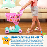 Battat- Play Circle- Shopping Cart - Toy Food - Play Kitchen For Toddlers- Pretend Play- Shopping Day Grocery Cart- 2 Years +