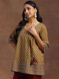 Libas Women'S Cotton Floral A-Line Kurti (29125 Mustard Mustard L