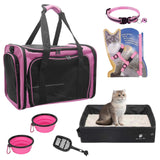 Soft-Sided Cat Carrier with Litter Box for Traveling & Camping, Pet Bag Fit Pets Up to 20lbs,17.7' * 11.8 * 11.8 inches Cat Trav