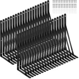 Nuogo 40 Pack Heavy Duty Shelf Brackets Bulk Metal Floating Shelving Support Wall Mounted 90 Degree Triangle Corner L Brackets f