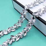 Yhsheen 2 Yards Rhinestone Trim Diamond Crystal Rhinestone Chain Sparkly Rhinestone Applique for Wedding Party Decoration & Brid