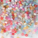 ARTISAMILY 1500pcs 4mm Cat Eye Glass Seed Beads Crystal Small Bracelet Beads Tiny Colorful Loose Spacer Bead Decorative Necklace