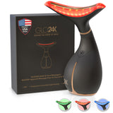 GLO24K Red Light for Face & Neck Beauty Device - 3 in 1 Facial Massager Tool and Neck Care Device for Neckline Care, Face and Ne