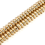 Cheriswelry 180pcs/strand 4x2mm Metal Heishi Beads Spacer Rondelle Gold Plated Non-Magnetic Synthetic Hematite Coin Loose Beads