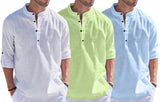 Bellstone Men'S Cotton Blend Solid Regular Dress Shirt (1500_3Combo_White-Lgreen-Sky_M Lightgreen