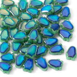 Sparkeads 50 Pcs Tulip Shape Temperature Glass Mood Beads Temperature Sensing Color Changing Beads Green Edge Color Change Cryst