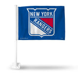 Rico Industries New York Rangers Standard Double Sided Double Sided Car Flag 16 x 19 Strong Pole that Hooks Onto Car/Truck