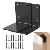 2-Pack L Right Angle Bracket 6 x 6 x 5 Heavy Duty Steel Corner Bracket, Thickness 0.22(5.73mm), Corner Brace for Metal Joint Tim