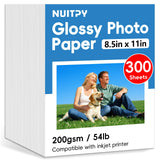 300 Sheets Glossy Photo Paper, 8.5in x 11in Inkjet Photo Printer Paper, Picture Paper for Photos, Calendars, Brochures, Cards, M
