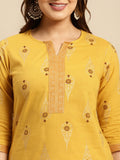 Rangita Yellow Cotton Knee Length Printed Straight Kurti For Women | Kurta For Women_M Yellow M 626637741592G
