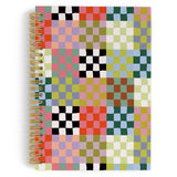 YLZlhb Retro Colorful Checkered Spiral Notebook Journal, Checkered Office Supplies Notebooks for Note Taking, Funky Pastel Aesth