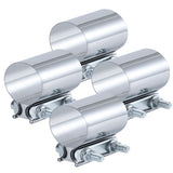 Vitonsbay 2.75 Inch Exhaust Clamp,2 3/4 In Butt Joint Exhaust Muffler Pipe Band Clamp Sleeve Coupler Stainless Steel(4PCS)
