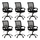 Bonzy Home Ergonomic Office Chairs Set of 6, Rolling Conference Chair with Wheels, Mesh Computer Desk Chair with 360Swivel, Heig