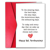 CGBRspacex Happy 1st Anniversary Card for Him, Romantic One Year Anniversary Card Gift Idea for Men Husband Fianc (Amazing Day