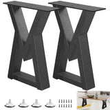 Y-CFHFC 16 Inch Metal Bench Coffee Table & Desk Legs - Modern Industrial Furniture Feets, DIY Dining/Side Table Legs (Diamond Sh