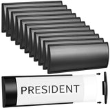 Therwen 12 Pcs Aluminum Office Name Plate Holder for Door Wall Mount 8'' x 3'' Business Sign Holder Office Door Sign Sturdy Curv