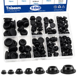 Tnisesm 100PCS 7 Sizes Black Rubber Plugs for Round Holes Silicone Plugs, 1/2 3/8 5/16 1/4 1/5 Round Hole Plug Snap Locking, Use