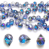 Chengmu 8mm Strawberry Glass Beads for Jewelry Making, Faceted Teardrop Crytal Spacer Beads for Bracelet Necklace Earring, Trans