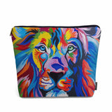 Kalygon Makeup Bag For Purse Lion, African Animal Lion Face Colorful Cosmetic Bags For Women With Zipper Travel Toiletry Pouch M