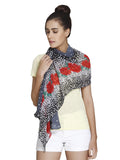 Shiloh WomenS Multicolour Georgette Floral Printed Scarf/Stole