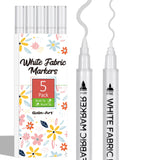 Gain-Art White Fabric Markers, Dual-Tip Fabric Markers Permanent for Clothes, Non-Toxic Fabric Paint Pens for Personalizing Shir