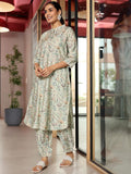 Libas Women'S Silk Blend Printed Co-Ords (49017_Green Green L