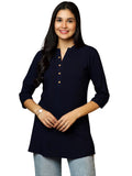 Libas Women'S Viscose Rayon Straight Kurtis (29286I_Navy Blue