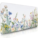 Flower Mouse Pad Large, Gaming Mousepads, Full Bloom ElegantFloral Computer Desk Pad with Stitched Edges Non Slip, Desktop Decor
