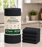 Waffle Wave Microfiber Towel, Upgraded 360 GSM, 20 Pack 9.8*9.8 inches