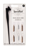 Speedball Oblique Pen Set 1 Penholder w/ 4 Nibs, 2 Pen Points