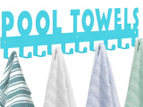 Pool Towel Rack Large Size 10 Hooks for Bathroom Wall Mount Towel Hooks Towel Holder Carbon Steel Hanger Organizer Indoor Outdoo