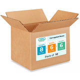 Small Moving & Shipping Boxes 8x6x6 inches (10-Pack) - Extra Strength 200 lb vs Regular - Corrugated Cardboard Boxes for USPS/FE