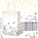 Kolldenn 16 Pcs Coquette Pink Bow Paper Gift Bags Women Birthday Christmas Party Favor Goodie Candy Bags with Handles for Bridal