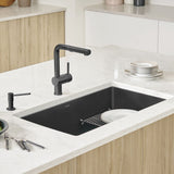 Blanco, Anthracite 440149 Precis Silgranit Super Single Undermount Kitchen Sink, 32 X 19