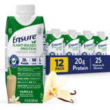 Ensure 100% PlantBased Vegan Protein Nutrition Shakes with 20g Fava Bean and Pea Protein, Vanilla, 11 fl oz,(Pack of 12)