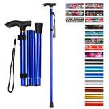 supregear Folding Cane, 5-Level Adjustable Height Walking Stick Lightweight Collapsible Portable Travel Cane with Wrist Strap an